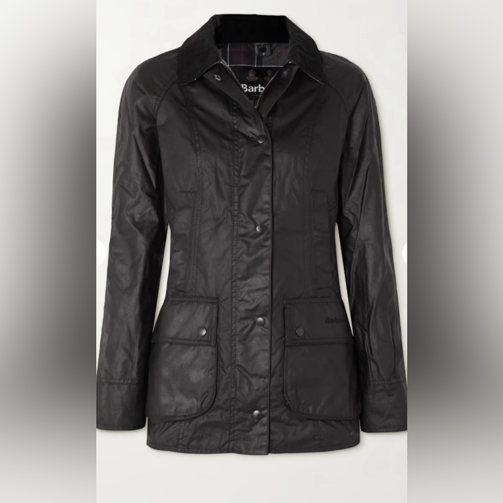 BARBOUR Beadnell corduroy-trimmed waxed-cotton jacket